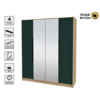 Шкаф распашной Тренд КТ-Ш4 (з) (Дуб золотой ЛДСП/ Изумруд ЛМДФ) Ш1800 В2128 Г547